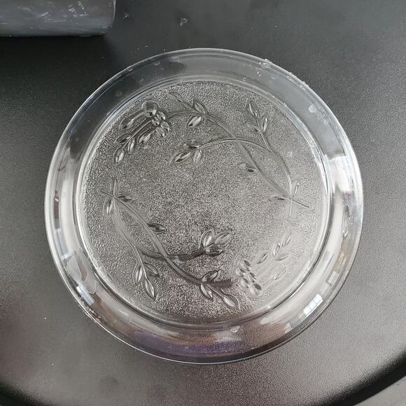 Princess House Vintage Heritage Pattern Small Glass Etched Plate & Dome Cover - Picture 5 of 6